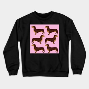 Sausage dogs (daschund) pink Crewneck Sweatshirt